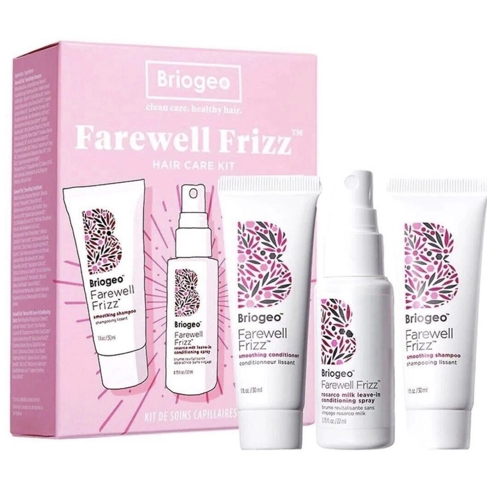 Briogeo Farewell Frizz Hair Care Set - Pink and White
